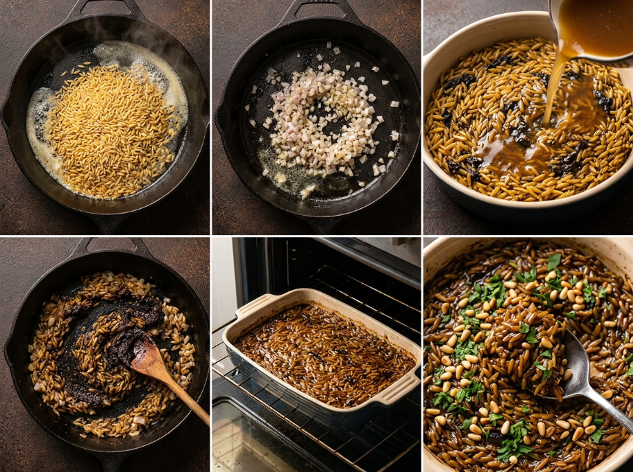 Black Garlic Orzo: A Modern Umami Twist 2 Black Garlic Orzo step