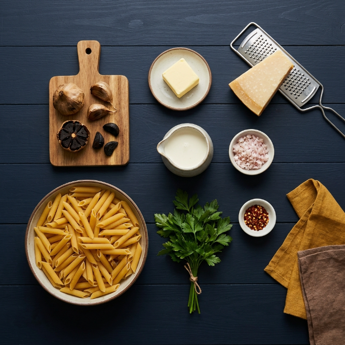 Black Garlic Penne: A Modern Umami Twist 1 Black Garlic Penne ingredient