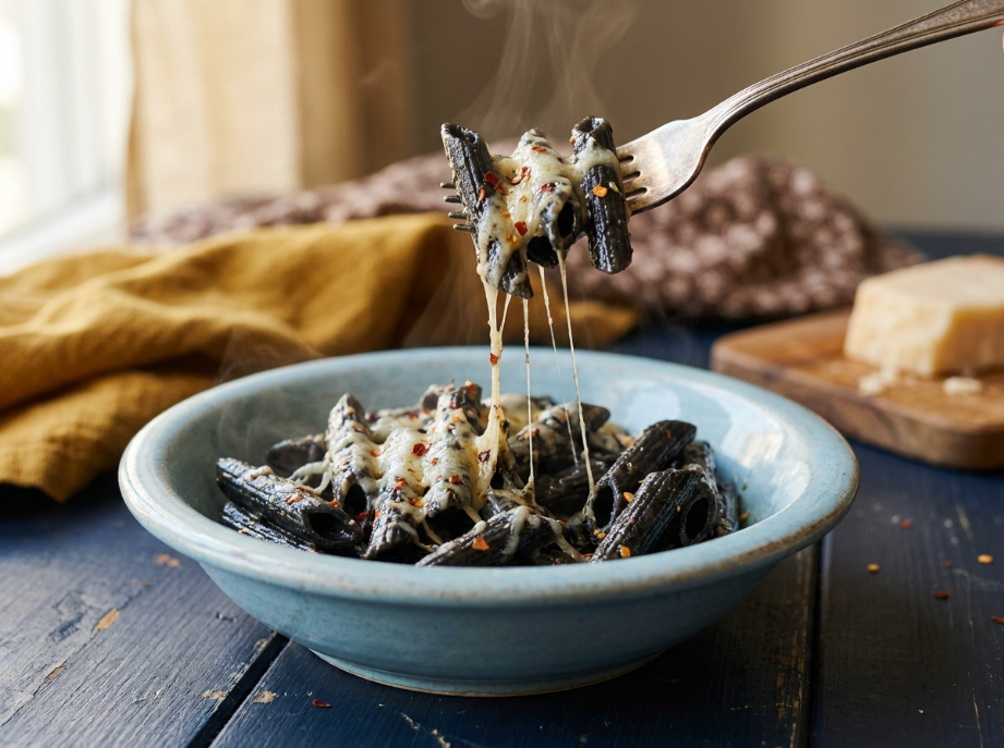 Black Garlic Penne: A Modern Umami Twist 3 Black Garlic Penne serve